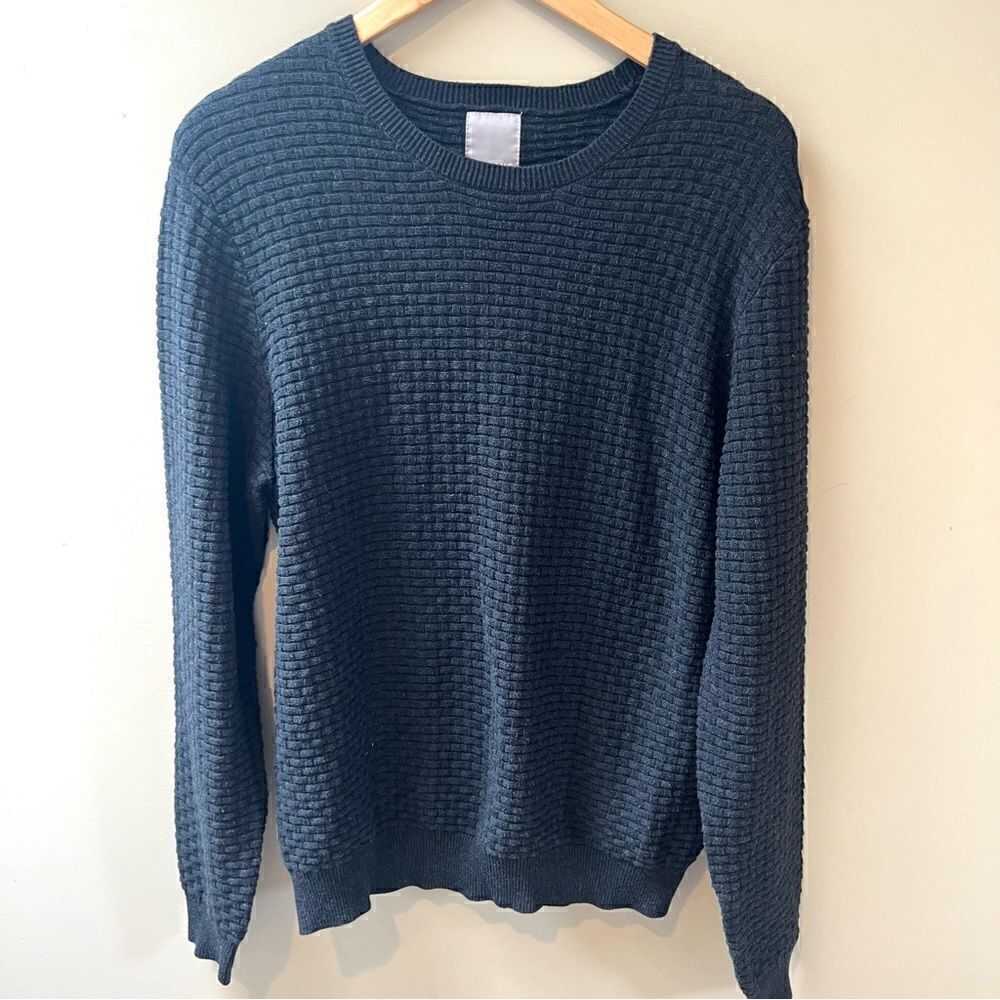A Frame charcoal basketweave cotton/poly sweater M